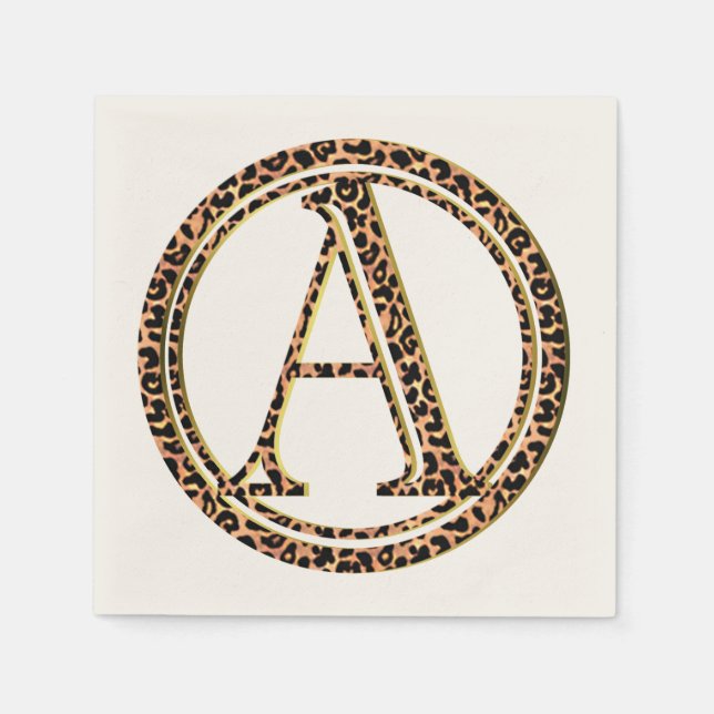 Serviette En Papier LETTRE Motif Léopard A (Devant)