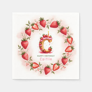 Serviette En Papier Lettre Napkin C Cake fraise Anniversaire Papier