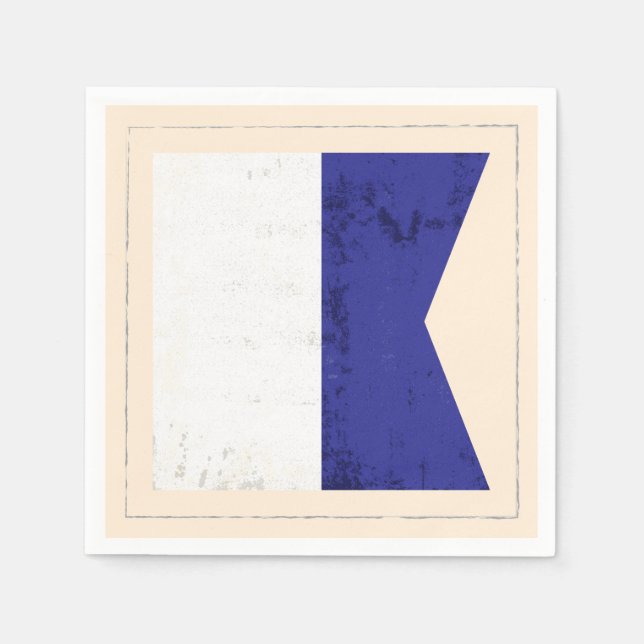 Serviette En Papier Lettre nautique "A" Signal Indicateur (Devant)
