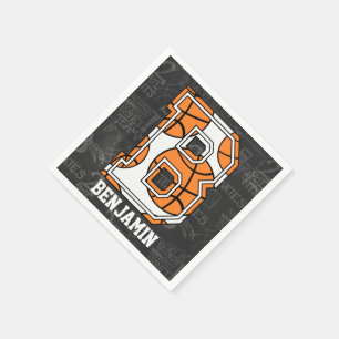 Serviette En Papier Lettre personnalisée B de basket-ball de tableau