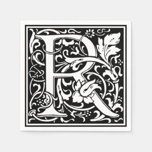 Serviette En Papier Lettre R Monogramme Art Nouveau Médiéval