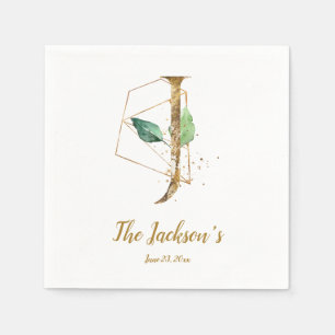 Serviette En Papier Lettre stylisée J Mariage Floral serviettes
