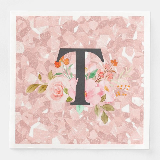 Serviette En Papier Lettre T (Devant)