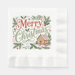 Serviette En Papier Lettre traditionnelle à la main pour Noël Gingerbr