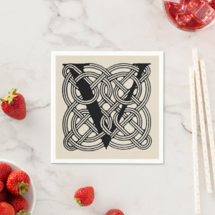 Serviette En Papier Lettre V Monogramme Impression de nœud celtique vi