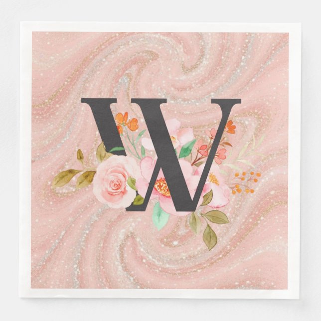 Serviette En Papier Lettre W (Devant)