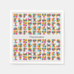 Serviette En Papier Lettres de blocs de courtepointe modernes serviett