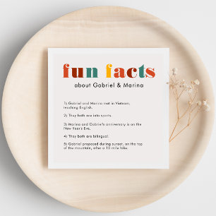 Serviette En Papier Lettres rétro colorées Fun Facts Mariage nouvellem