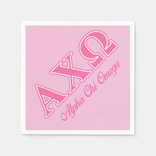 Serviette En Papier Lettres roses Alpha Chi Omega