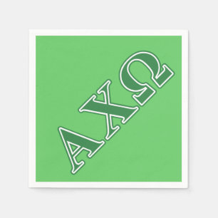 Serviette En Papier Lettres vertes d'Alphi Chi Omega
