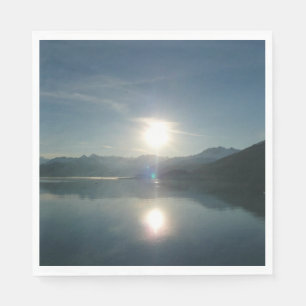 Serviette En Papier Lever de soleil sur College Fjord Alaska Photograp