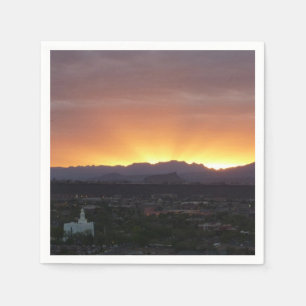 Serviette En Papier Lever de soleil sur le paysage de St. George Utah