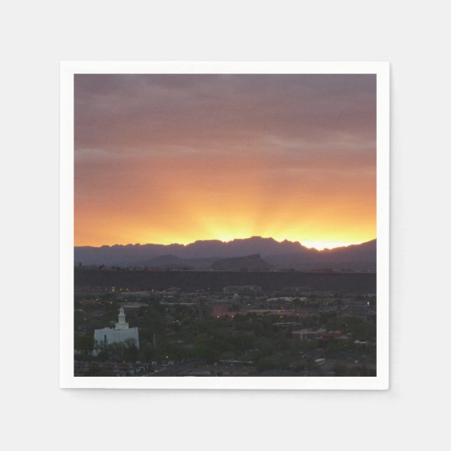 Serviette En Papier Lever de soleil sur le paysage de St. George Utah (Devant)