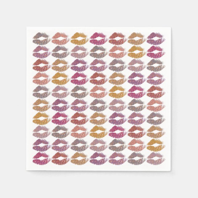 Serviette En Papier Lèvres colorées élégantes #28 (Devant)