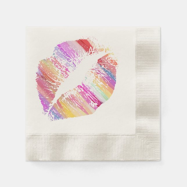 Serviette En Papier Lèvres élégantes #8 (Devant)