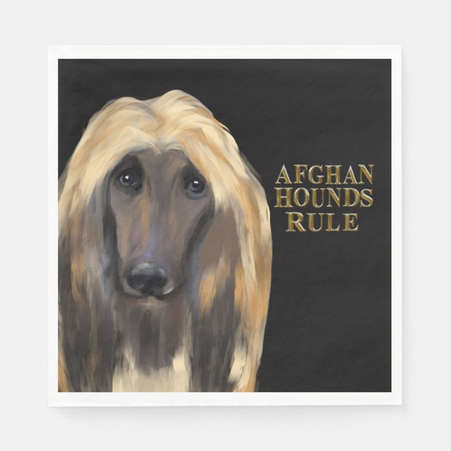 SERVIETTE EN PAPIER LÉVRIER AFGHAN   (Devant)