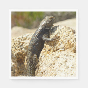Serviette En Papier Lézard épineux à dos jaune à Joshua Tree