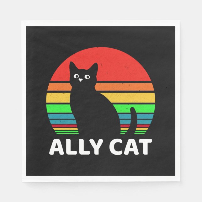 Serviette En Papier Lgbt Ally Chat Be Gay (Devant)
