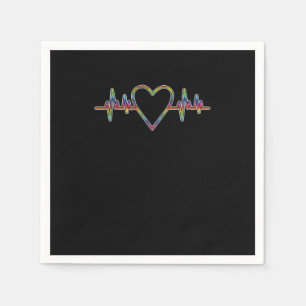 Serviette En Papier LGBT Hearbeat Lesbian Gay Gender Equality Bisexua