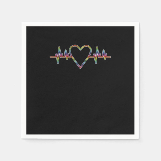 Serviette En Papier LGBT Hearbeat Lesbian Gay Gender Equality Bisexua (Devant)
