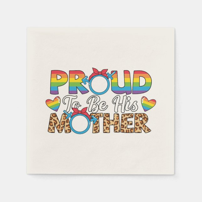 Serviette En Papier LGBTQ - Fier D'Être Sa Mère (Devant)