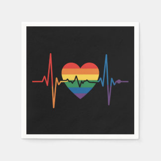 Serviette En Papier LGBTQ Heartbeats Heartbeats Pride Gay Lesbian Tran