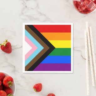 Serviette En Papier LGBTQ & Pride - drapeau de progression arc-en-ciel