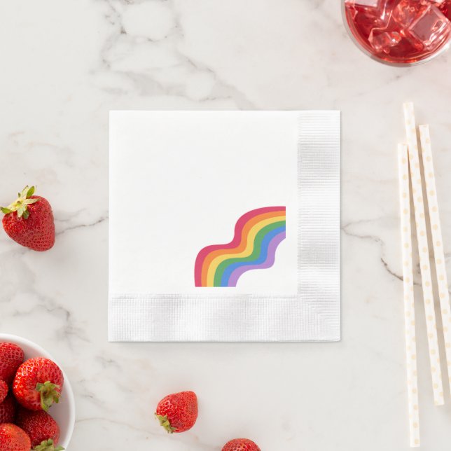 Serviette En Papier LGBTQ & Pride - Serviettes Rainbow Design (En situation)
