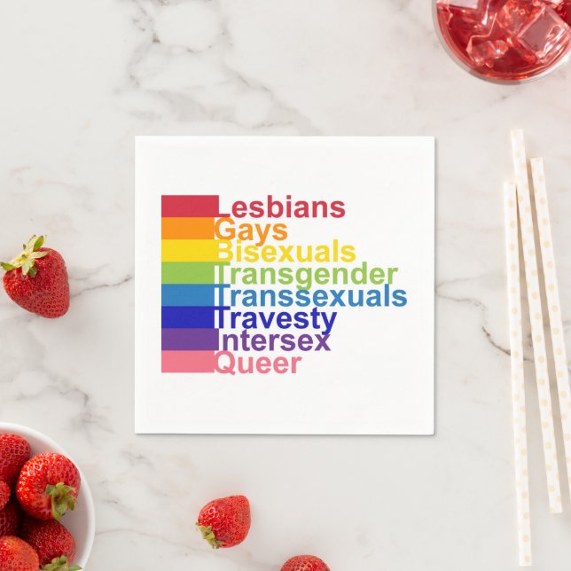 SERVIETTE EN PAPIER LGBTTIQ (En situation)
