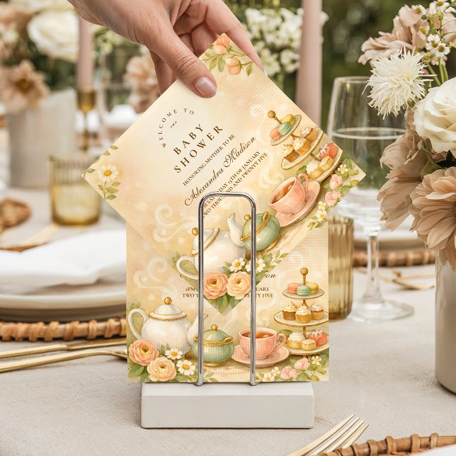 Serviette En Papier L'heure du thé pour la Baby Shower de la future ma (Créateur téléchargé)