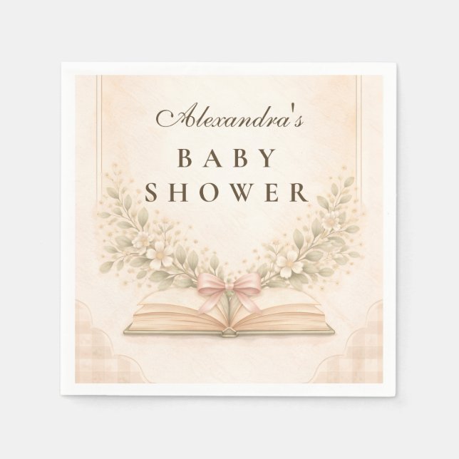 Serviette En Papier L'histoire commence Baby Shower (Devant)