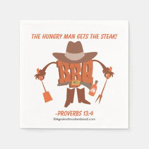 Serviette En Papier L'homme affamé obtient le steak Proverbes 13:4