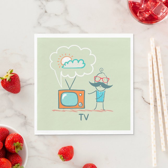 Serviette En Papier L'Homme Et Sa Télévision (Créateur téléchargé)