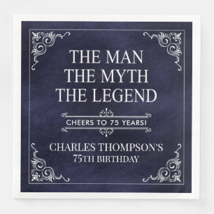 Serviette En Papier L'Homme Le Mythe La Légende 75e anniversaire Bleu