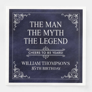 Serviette En Papier L'Homme Le Mythe La Légende 85e anniversaire Bleu