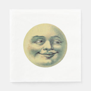 Serviette En Papier L'homme vintage dans la lune