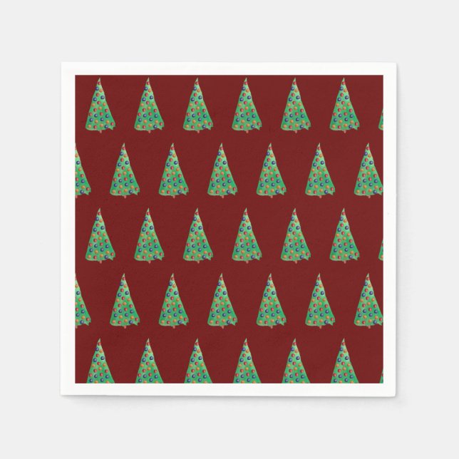 Serviette En Papier L'humeur de Noël de l'arbre de Noël (Devant)