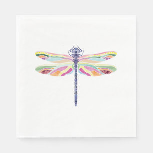Serviette En Papier libellule colorée