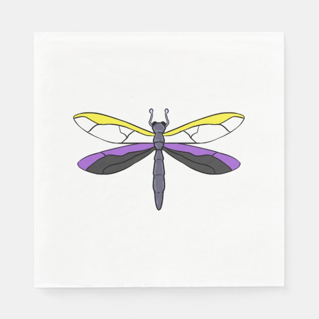 Serviette En Papier libellule de fierté non binaire (Devant)