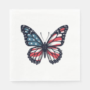 Serviette En Papier Libellule Drapeau Américain Patriotique 4 Juillet