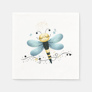 Serviette En Papier Libellule fantaisiste endormie