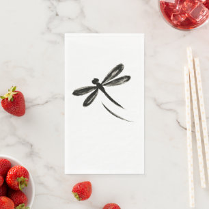 Serviette En Papier Libellule Pinceau à Encre – Art Insecte Minimalist