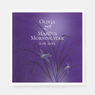 Serviette En Papier Libellule violette améthyste