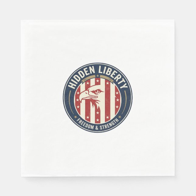 Serviette En Papier Liberté Cachée Patriotique Illusion Optique Patrio (Devant)