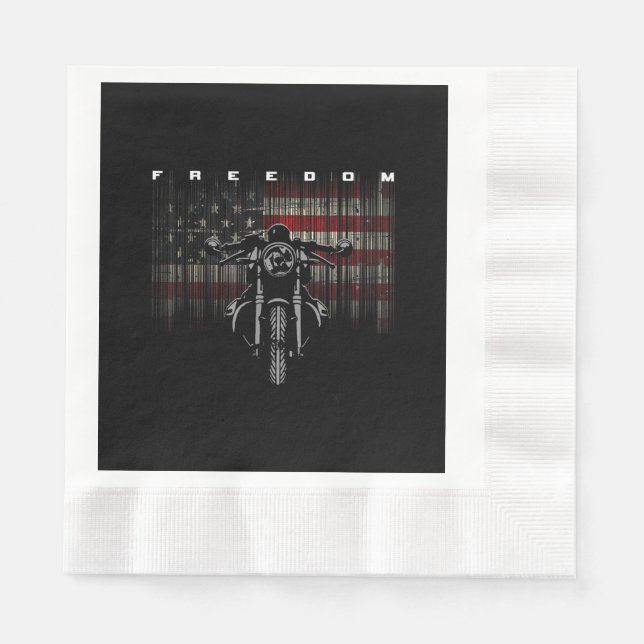 Serviette En Papier Liberté de la moto drapeau américain (Devant)