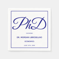 Licence White Blue Graduation Party Napkins