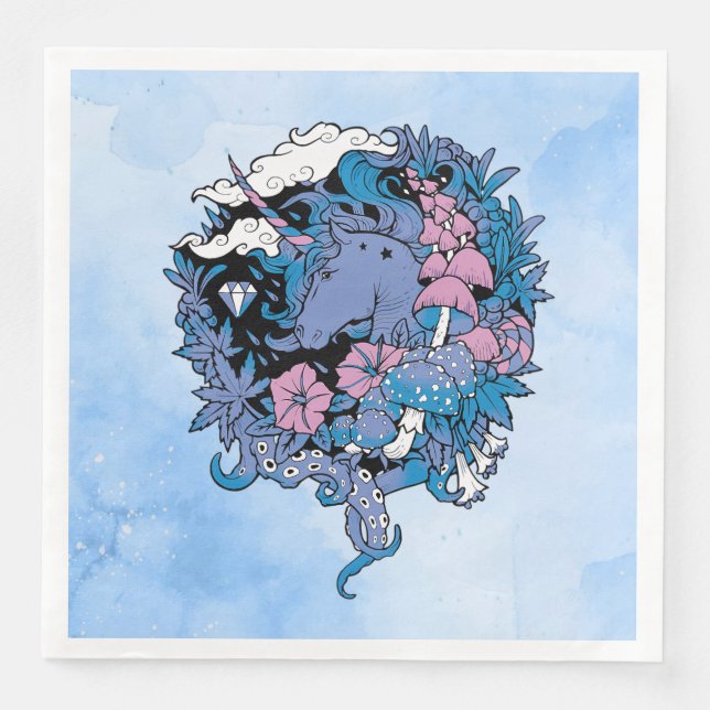 Serviette En Papier Licorne (Devant)