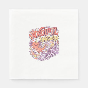 Serviette En Papier Licorne Axolotl Licorne Splash Fantaisiste Bac Bla