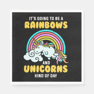 Serviette En Papier Licorne Ça Va Être Des Arc-En-Ciel Et Des Licornes