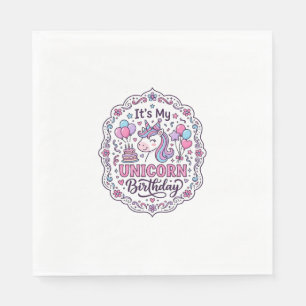 Serviette En Papier Licorne C'est Mon Anniversaire De Licorne T Shirt 